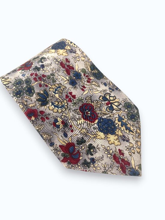 Burma Bibas Other - Burma Bibas Vintage Mixed Floral Woven Silk 4” Wide Blade Tie